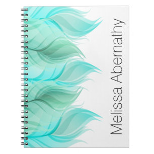 Watercolor Feathers Personalized Notebook