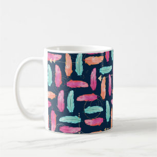 Watercolor feathers seamless boho pattern with fea coffee mug