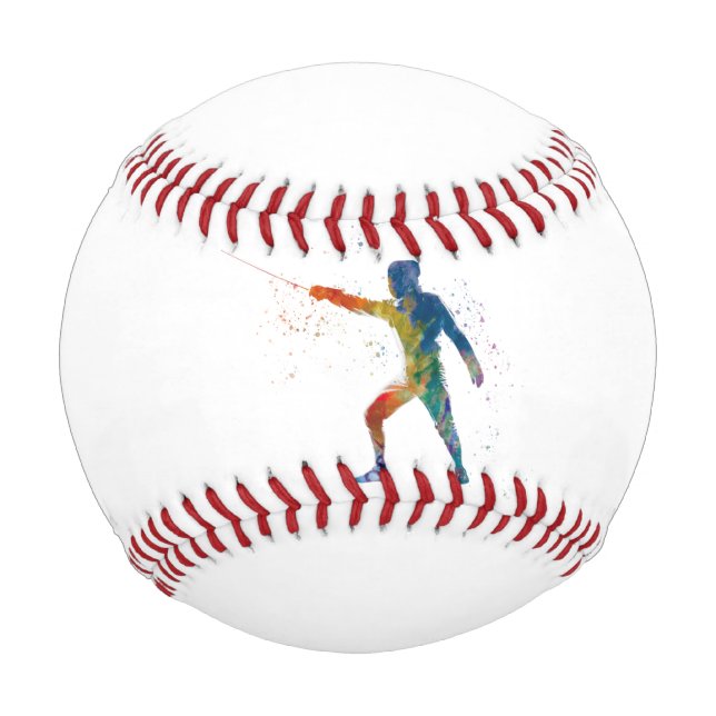 watercolor fencing baseball (Front)