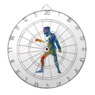 watercolor fencing dartboard