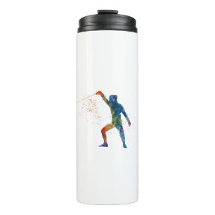 watercolor fencing thermal tumbler
