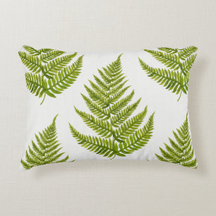 Watercolor Fern Pattern Accent Pillow