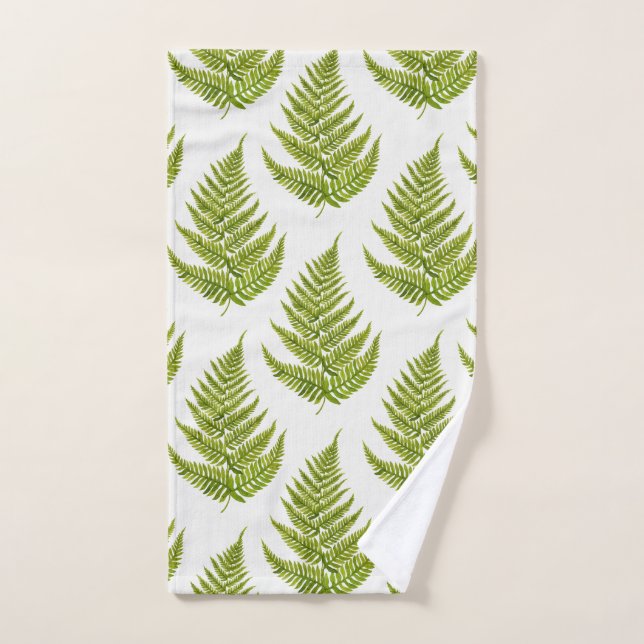 Watercolor fern pattern hand towel (Hand Towel)