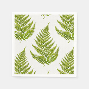 Watercolor fern pattern napkin