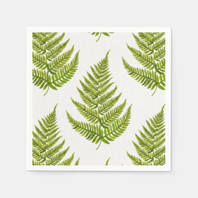Watercolor fern pattern napkin (Front)