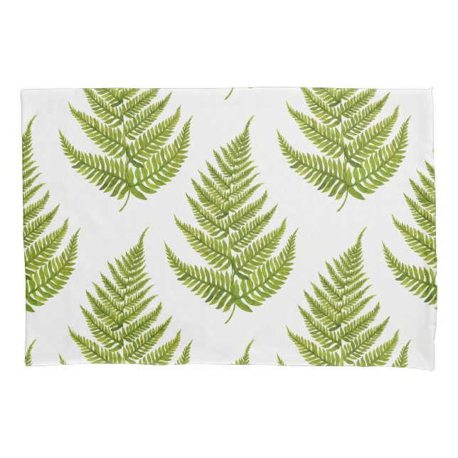 Watercolor fern pattern pillowcase (Front-Left)