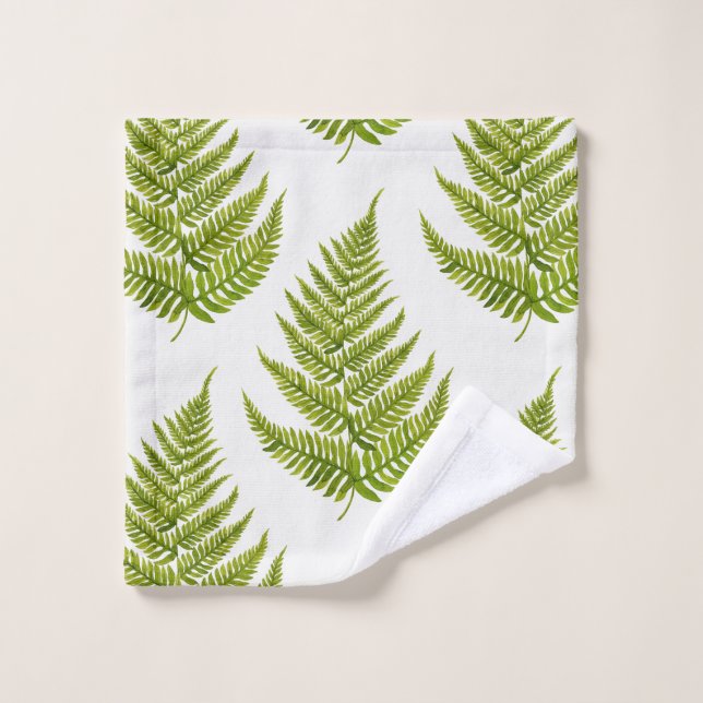 Watercolor fern pattern wash cloth (Wash Cloth)