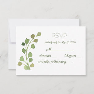Watercolor Fern RSVP Card
