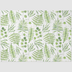 Watercolor Ferns and Eucalyptus Pattern Tissue Paper