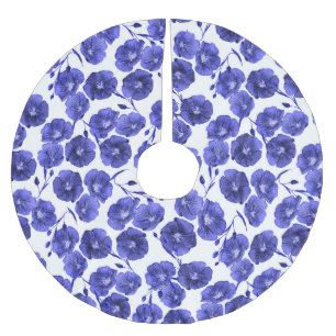 Watercolor Field Flowers: Botanical Wallpaper Brushed Polyester Tree Skirt