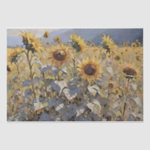 Watercolor Field of Sunflowers Decoupage Tissue Paper