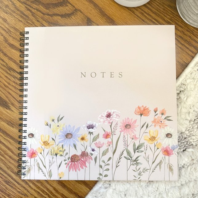 Watercolor Field Wildflowers, Foliage Notes Notebook (Watercolor Field Wildflowers, Foliage Notes Notebook)