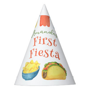 Watercolor Fiesta First Birthday Party Hat