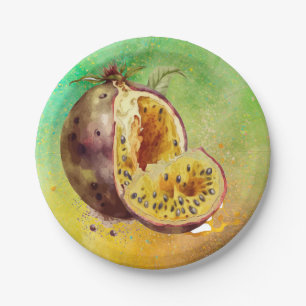 watercolor fig paper plate