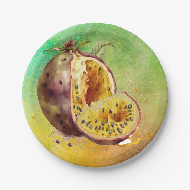 watercolor fig paper plate (Front)