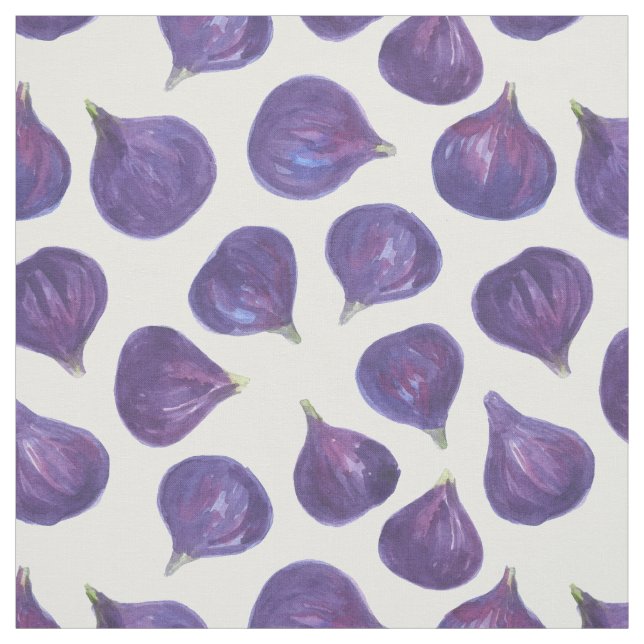 Watercolor figs pattern fabric (Swatch)