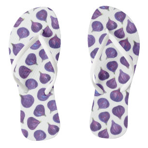Watercolor figs pattern flip flops