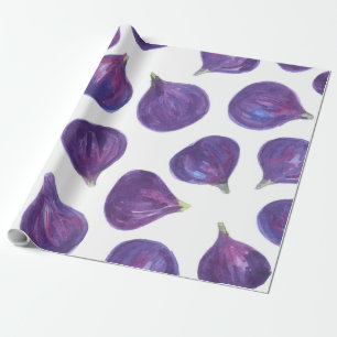 Watercolor figs pattern wrapping paper