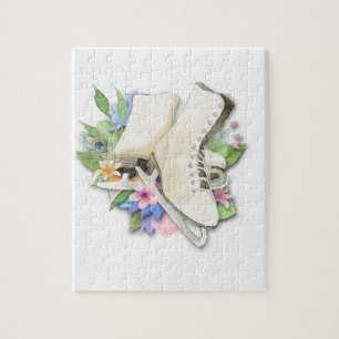 Watercolor Figure Skates Custom Giftware Jigsaw Puzzle