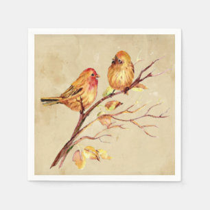 Watercolor Finch Bird Wildlife Nature Art Phone Napkin