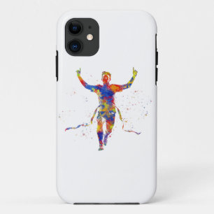 Watercolor finish line runner iPhone 11 case
