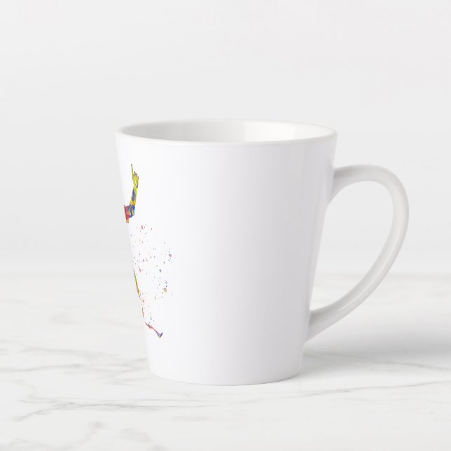 Watercolor finish line runner latte mug (Right)