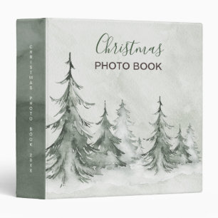 Watercolor Fir Trees Winter, Christmas Party Binder