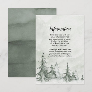 Watercolor Fir Trees Winter Wedding Invitation