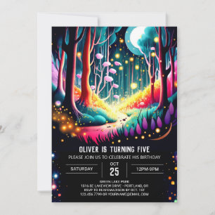 Watercolor Firefly Birthday Invitation