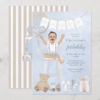 Watercolor First Birthday Baby in Highchair