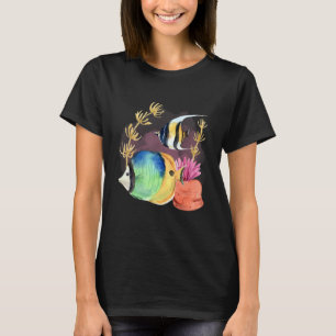 Watercolor Fish Deep Ocean Creatures and Rift Life T-Shirt