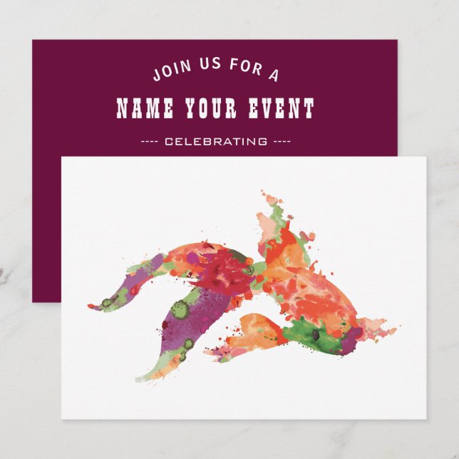 watercolor fish invitation (Front/Back)