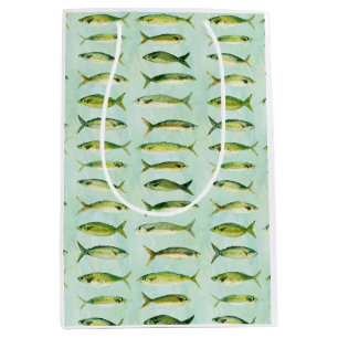 Watercolor Fish Roll Medium Gift Bag