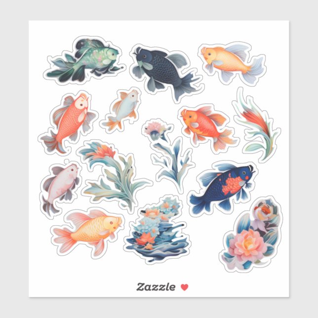 Watercolor Fish Scrapbook Stationery (Sheet)