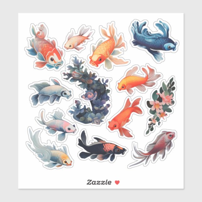 Watercolor Fish Scrapbook Stationery (Sheet)