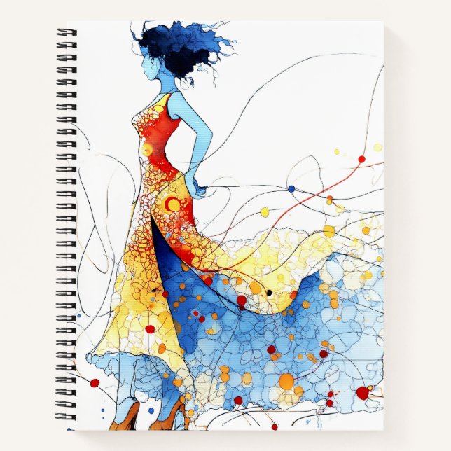 Watercolor Flamenco Dancer – Joy in Motion #2 Notebook (Front)
