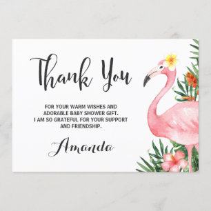 Watercolor Flamingle Flamingo Thank You Card