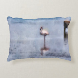 Watercolor Flamingo Decorative Pillow