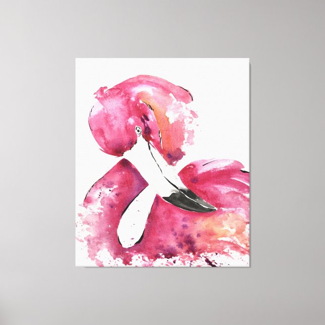 Watercolor Flamingo Gifts Lover | Flamingo Lovers Canvas Print (Front)