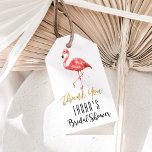 Watercolor Flamingo Gold Glitter | Bridal Shower Gift Tags<br><div class="desc">Give your shower a tropical theme with this beautiful watercolor pink flamingo with gold glitter Thank you bridal shower gift tag.</div>
