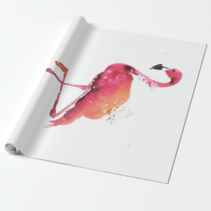 Watercolor Flamingo Lovers Funny Flamingo Lovers Wrapping Paper
