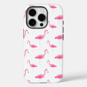 Watercolor Flamingo Pattern iPhone 16 Pro Case