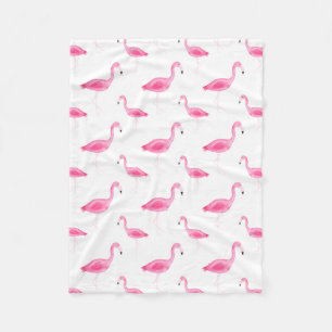 Watercolor Flamingo Pattern Fleece Blanket