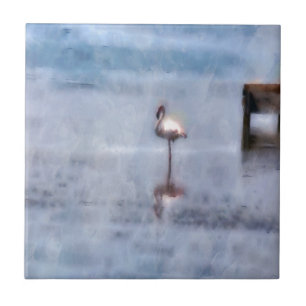 Watercolor Flamingo Tile