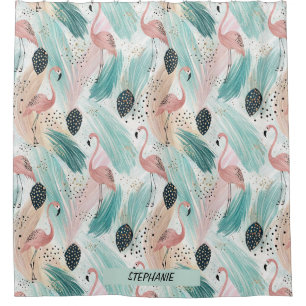 Watercolor Flamingo Tropical Pattern