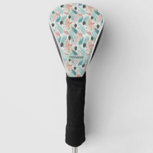 Watercolor Flamingo Tropical Pattern Golf Head Cover