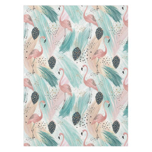 Watercolor Flamingo Tropical Pattern Tablecloth