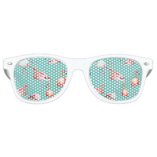 Watercolor flamingo tropical turquoise pattern retro sunglasses