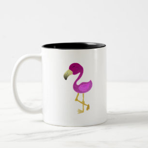 Watercolor Flamingo Two-Tone Coffee Mug
