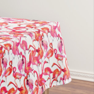 Watercolor Flamingos In Watercolors 2 Tablecloth
